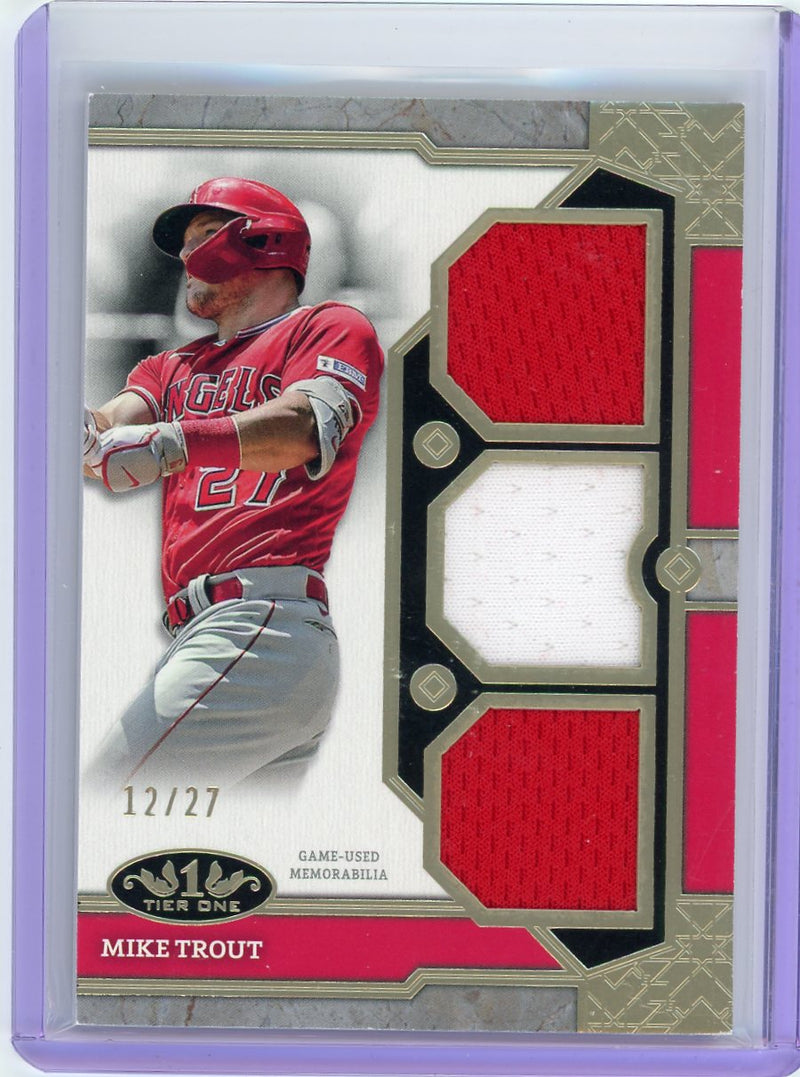 Mike Trout 2024 Topps Tier One triple relic 