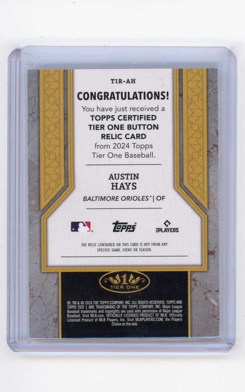 Austin Hays 2024 Topps Tier One Button Relic 