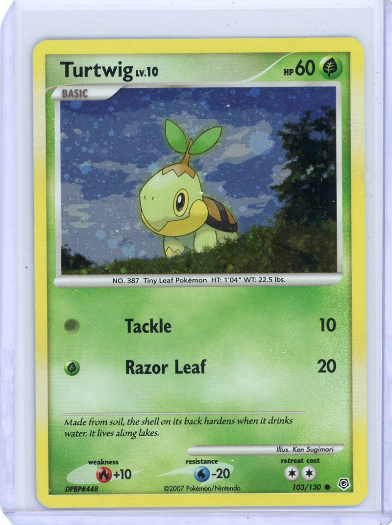 Turtwig 2007 Pokemon reverse holo swirl 103/130