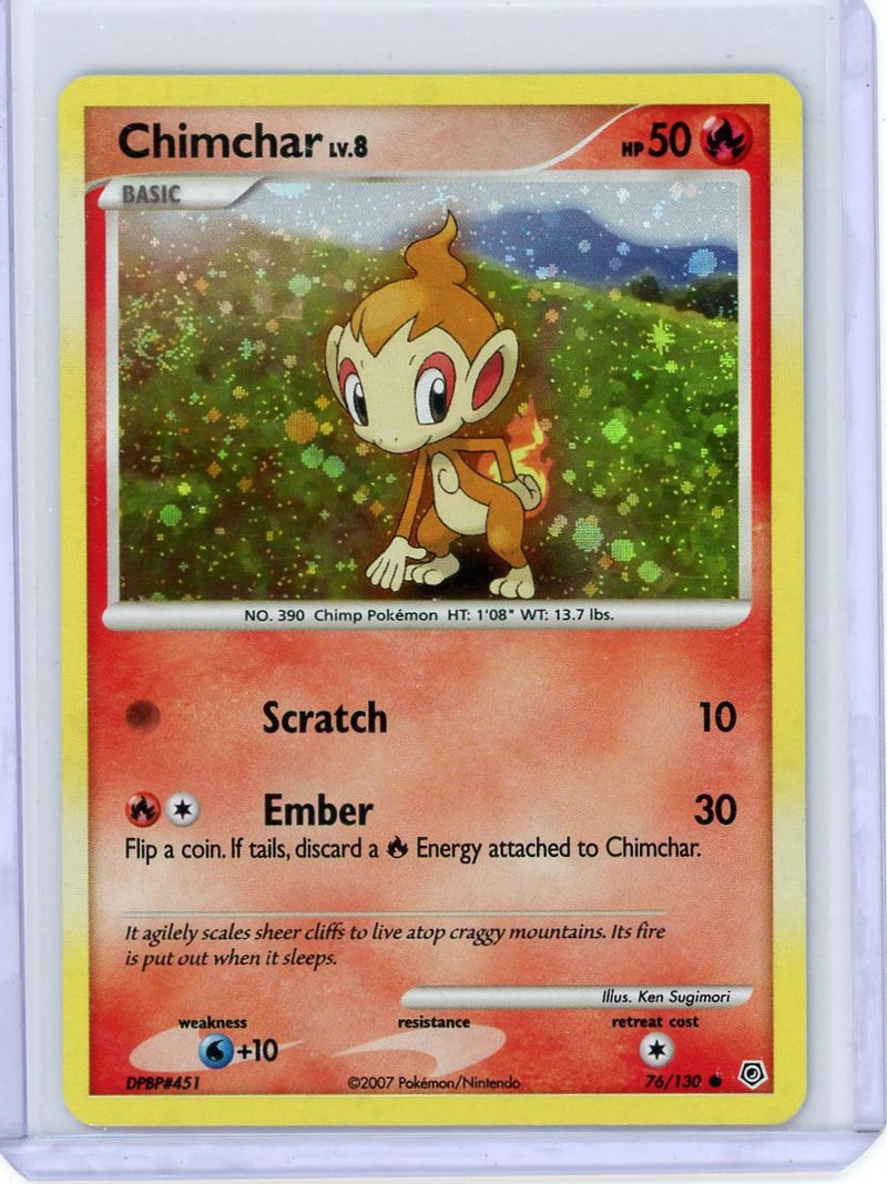 Chimchar 2007 Pokemon reverse holo swirl 76/130