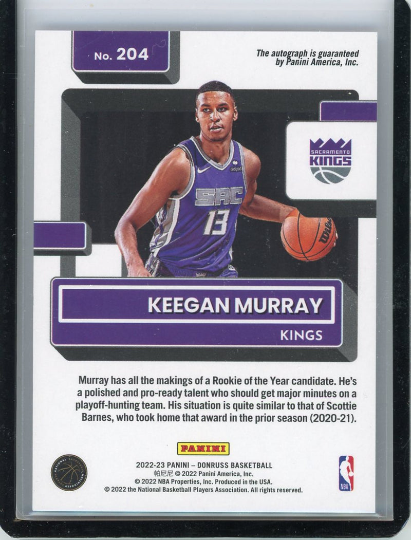 Keegan Murray 2022-23 Panini Donruss Choice autograph rookie card