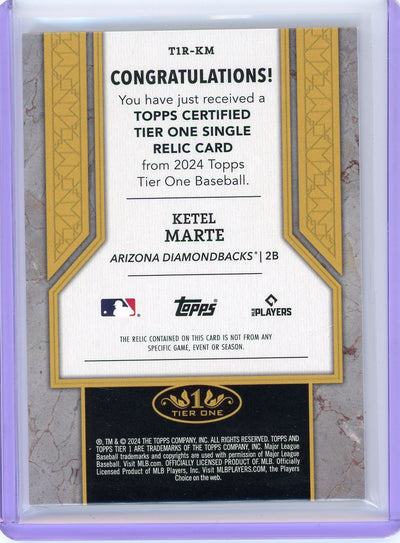 Ketel Marte 2024 Topps Tier One relic purple #'d 147/149