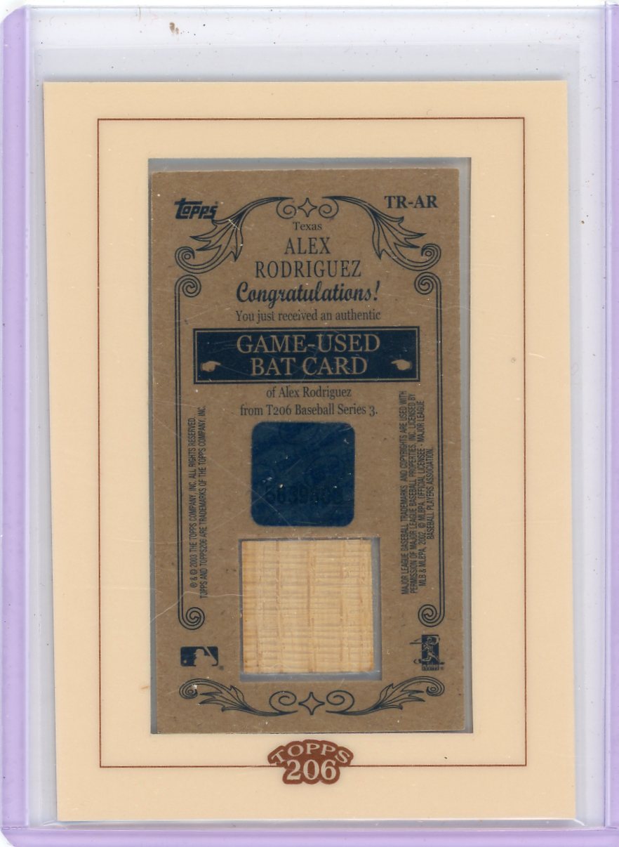 Alex Rodriguez 2002 Topps 206 Game Used Bat Relic #TR-AR