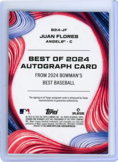 Juan Flores 2024 Bowman's Best autograph blue ref. #'d 121/150