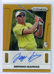 Sergio Garcia 2025 Panini Prizm LIV Golf Throwback Signatures Gold #'d 6/10