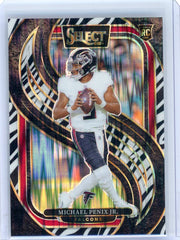 Michael Penix Jr. 2024 Panini Select Premier Level Zebra SP