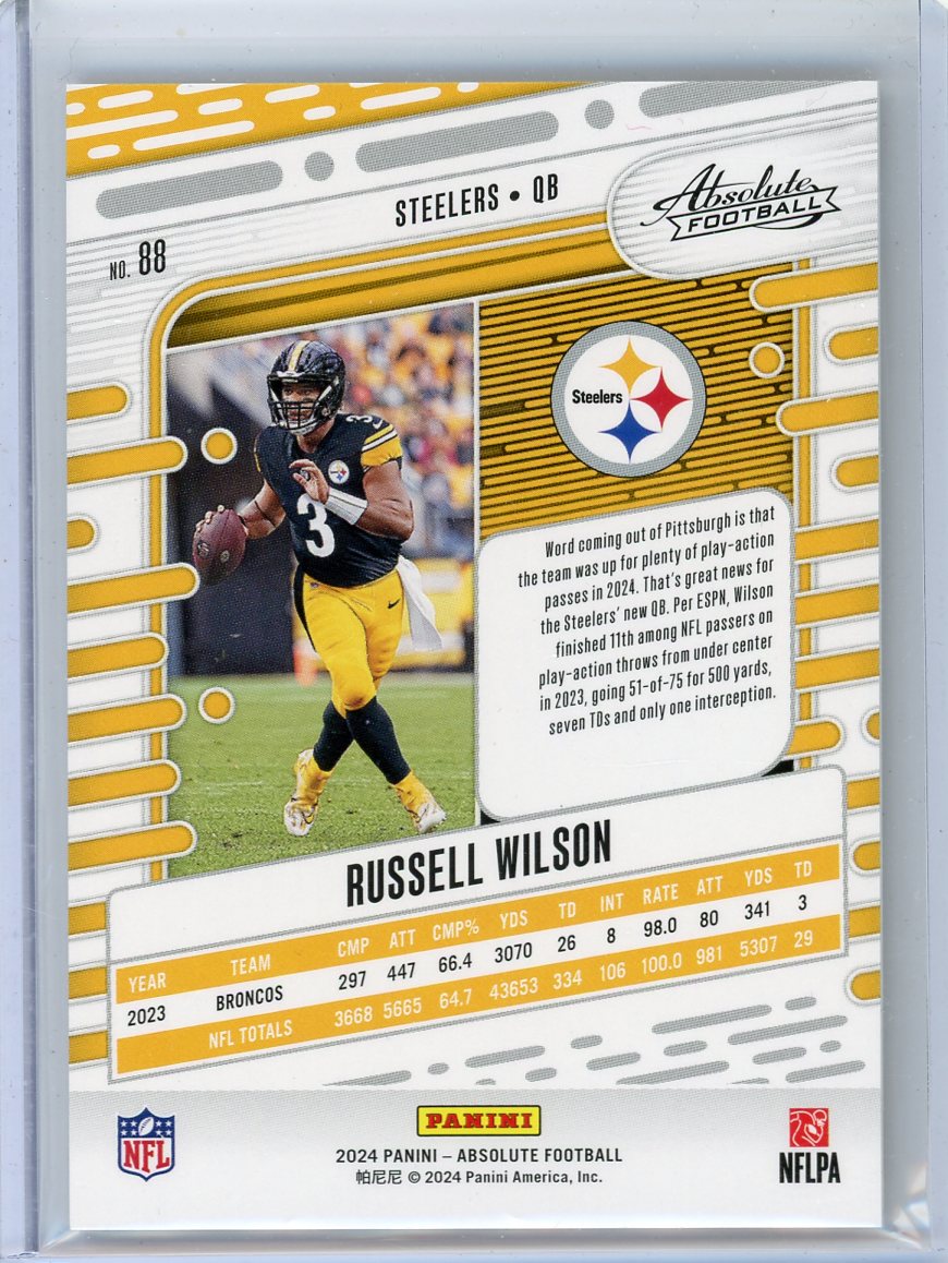 Russell Wilson 2024 Panini Absolute Spectrum yellow #'d 45/75