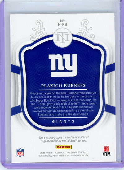 Plaxico Burress 2021 Panini National Treasures Heirlooms Patch #'d /99