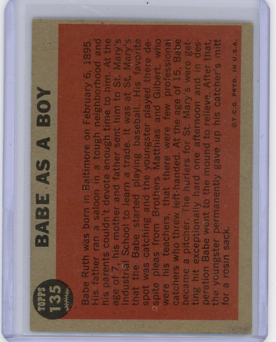 Babe Ruth (Babe as a Boy) 1962 Topps #135