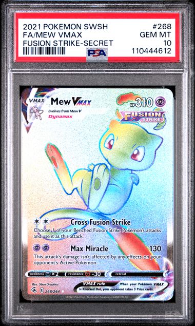 Mew Vmax Pokémon Fusion Strike Rainbow Secret Rare 