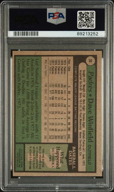 Dave Winfield 1979 Topps #30 PSA 6