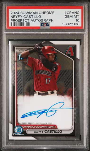 Neyfy Castillo 2024 1st Bowman Chrome autograph PSA 10