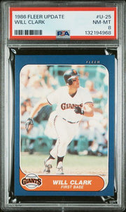 Will Clark 1986 Fleer Update Rookie #U-25 PSA 8