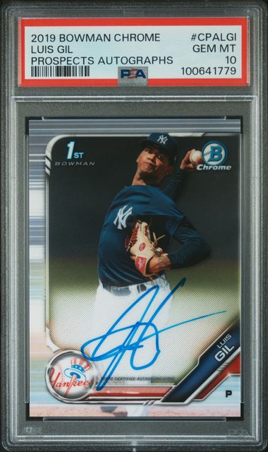 Luis Gil 2019 Bowman Chrome 1st Bowman Autograph PSA 10