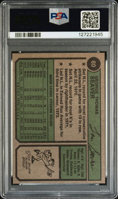 Tom Seaver 1974 Topps #80 PSA 6