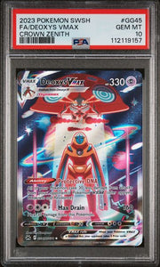 Deoxys VMAX 2023 Pokemon Crown Zenith Galarian Gallery #GG45/GG70 PSA 10