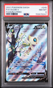 Celebi V Pokémon Fusion Strike Alternate Full Art #245/264 PSA 8