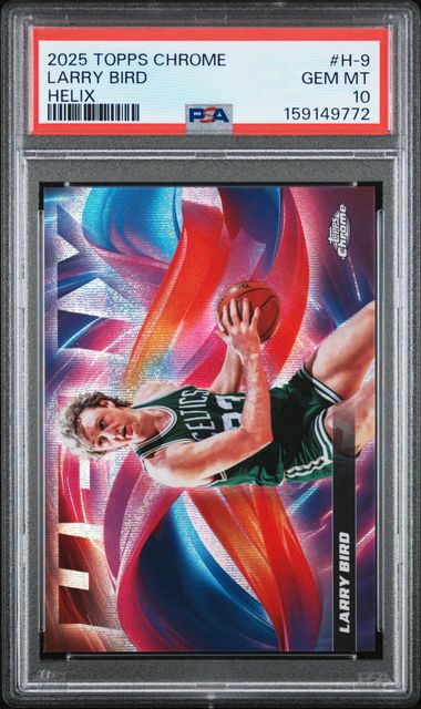 Larry Bird 2025-26 Topps Chrome Helix PSA 10