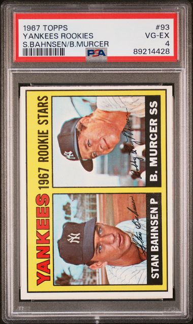 Yankees Rookies Bahnsen Murcer 1967 Topps 