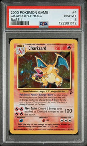 Charizard Pokémon Base Set 2 Holo #4/130 PSA 8