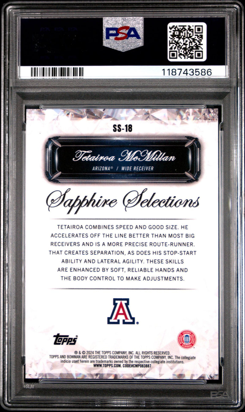 Tetairoa McMillian 2024 Bowman Chrome University Sapphire Selections Red 