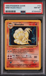 Ninetales 1999 Pokemon Base Set rare holo #12/102 PSA 8