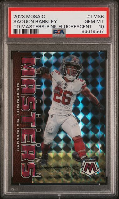 Saquon Barkley 2023 Panini Mosaic TD Masters Pink Fluorescent 