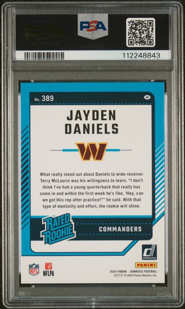 Jayden Daniels 2024 Panini Donruss Press Proof Red Rated Rookie PSA 9