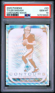 Tyler Shough 2025 Panini Phoenix Contours Wave RC #'d 233/299 PSA 10