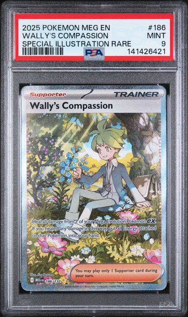 Wally's Compassion Pokémon Mega Evolution Special Illustration Rare #186/132 PSA 9