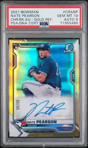 Nate Pearson 2021 Bowman Chrome Auto RC #'d 39/50 PSA 10 Auto 9