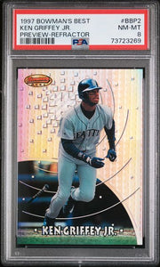 Ken Griffey Jr. 1997 Bowman's Best Preview Refractor PSA 8