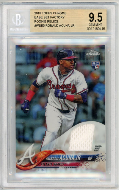 Ronald Acuna Jr. 2018 Topps Chrome Rookie Relics Jersey BGS 9.5