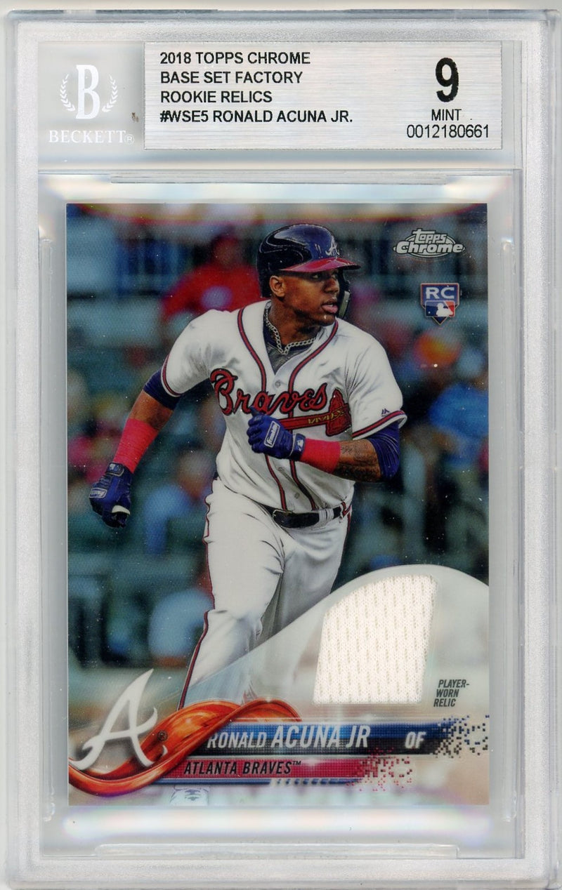 Ronald Acuna Jr. 2018 Topps Chrome Rookie Relics Jersey BGS 9
