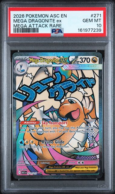 Mega Dragonite ex Pokémon Ascended Heroes Mega Attack Rare #271/217 PSA 10
