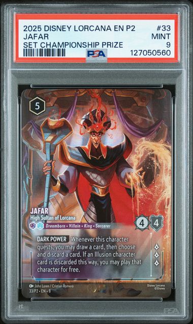 Jafar 2025 Disney Lorcana Set Championship Prize PSA 9