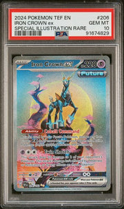Iron Crown ex 2024 Pokemon Temporal Forces Special Illustration rare #206/162 PSA 10