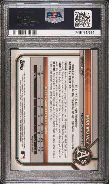 Max Muncy 2022 1st Bowman mojo gold refractor 