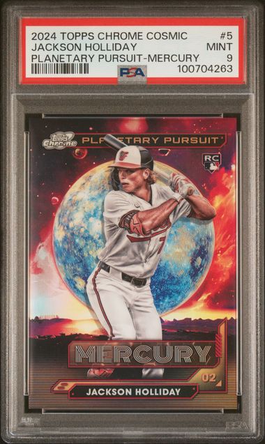 Jackson Holliday 2024 Topps Chrone Cosmic Planetary Pursuit Mercury PSA 9