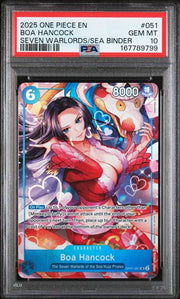 Boa Hancock One Piece Seven Warlords of The Sea Binder Set OP07-051 SR PSA 10