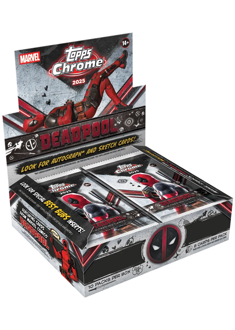 2025 Topps Chrome Deadpool Hobby 12 Box Case