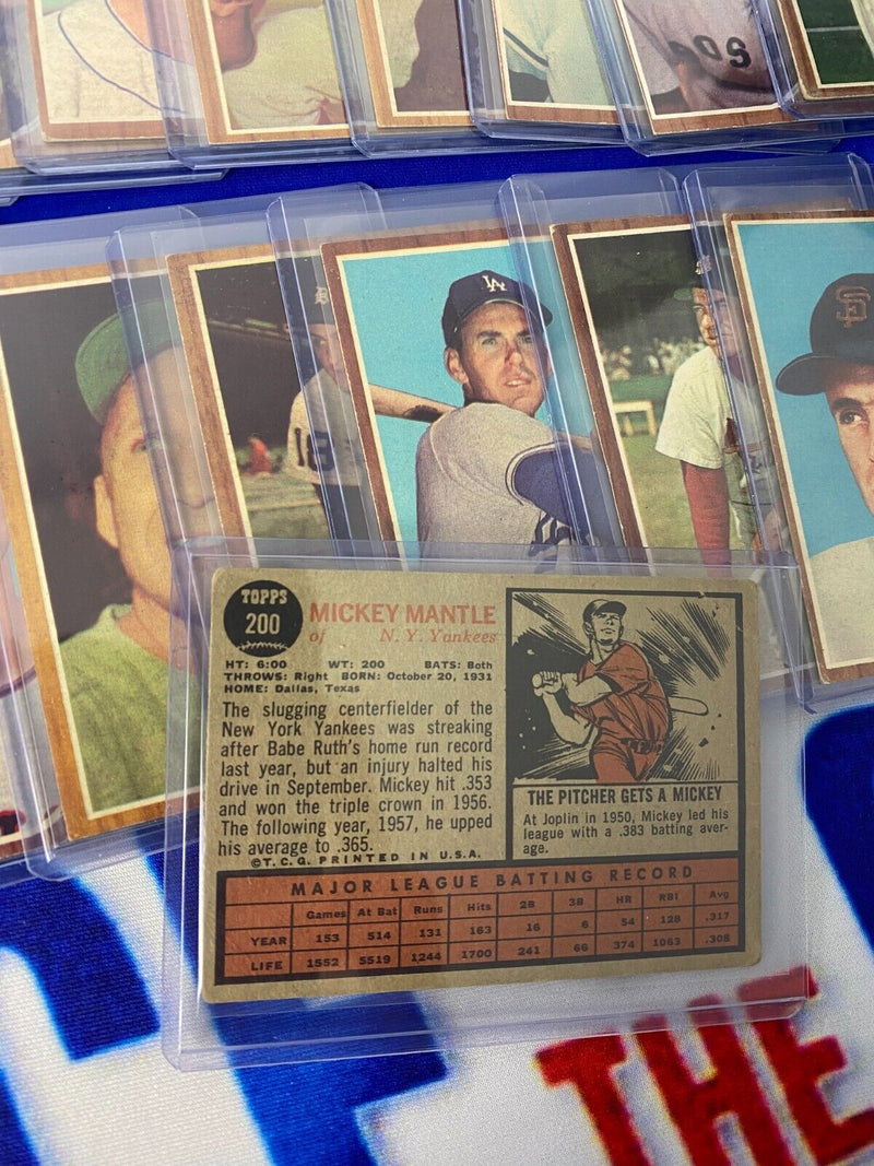 1962 Topps Baseball Complete Set (Mantle, Mays, Aaron, etc.)