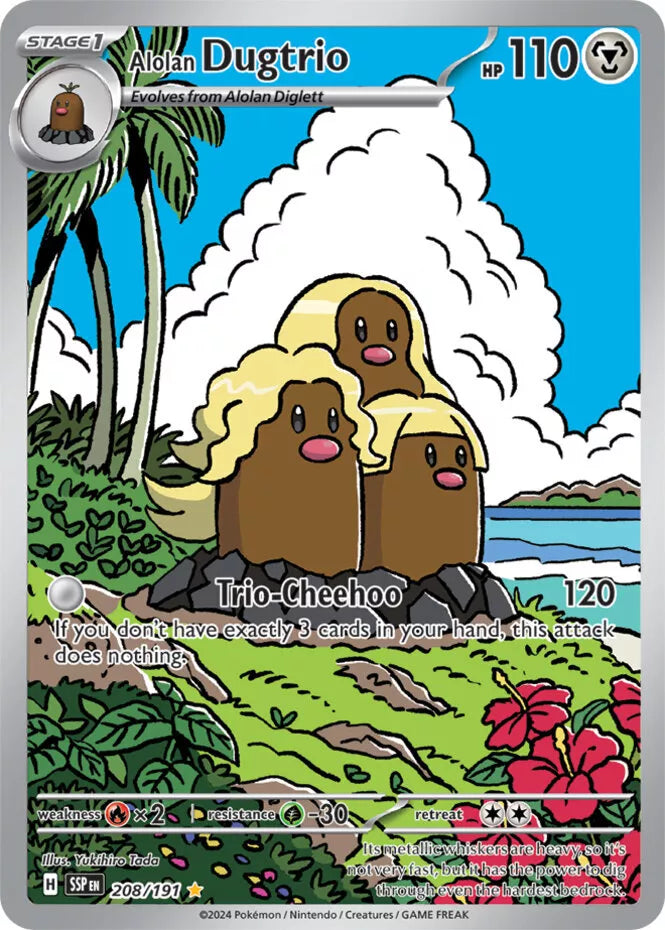 Alolan Dugtrio Pokémon Surging Sparks Illustration Rare 