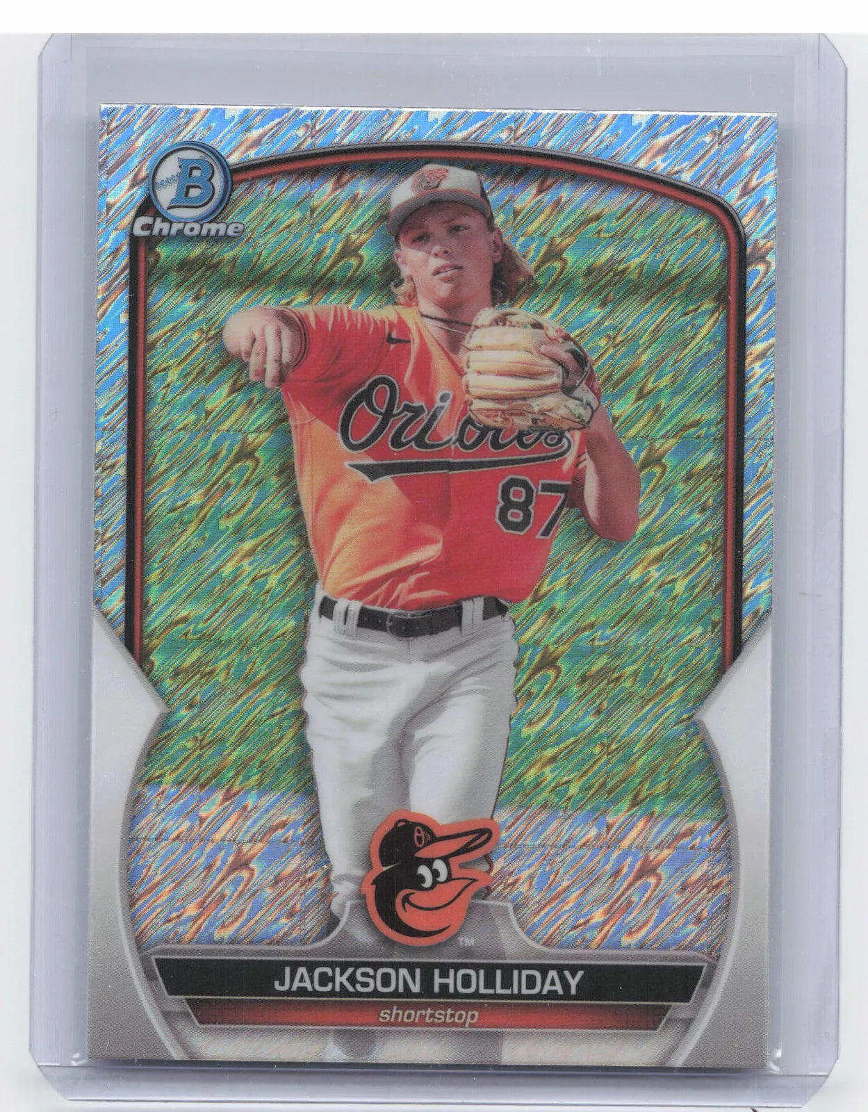 Jackson Holliday 2023 Bowman Chrome #BCP-227 Chrome Prospects Shimmer Refractor