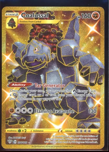 Coalossal Pokémon Vivid Voltage Gold Secret Rare 