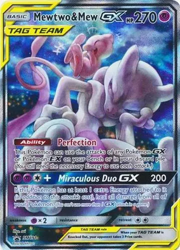 Mewtwo & Mew GX Pokémon Sun & Moon Black Star Promo Alt Art SM191