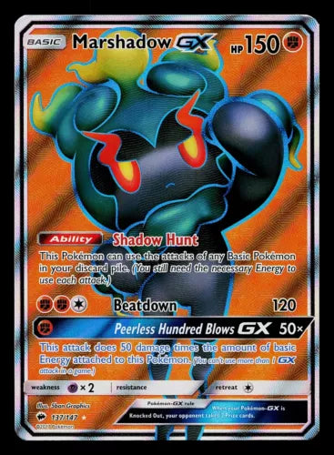 Pokémon TCG Marshadow GX Burning Shadows 80/147 Holo Ultra Rare Nm To