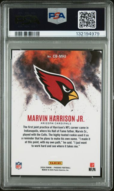 Marvin Harrison Jr. 2024 Panini Phoenix Color Blast SSP RC PSA 10