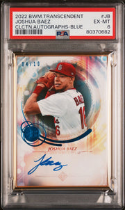 Joshua Baez 2022 Bowman Transcendent autograph blue #'d 04/10 PSA 6