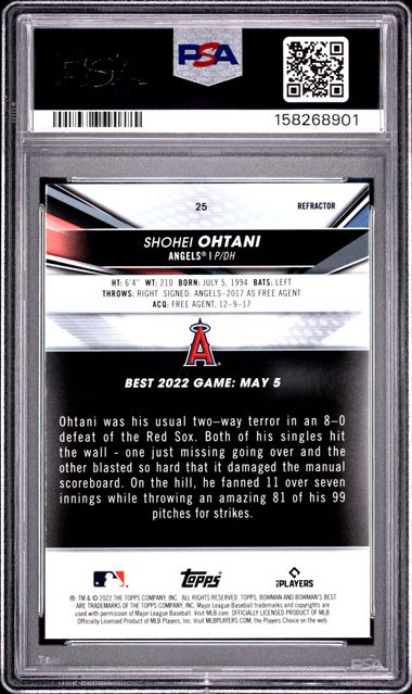 Shohei Ohtani 2022 Bowman's Best Refractor PSA 10